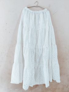 Ladies White Cotton Long Skirt