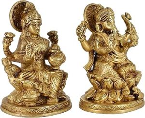 Brass Laxmi Ganesh Statue
