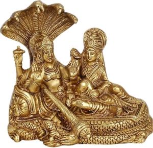 Brass Laxmi Vishnu Statue