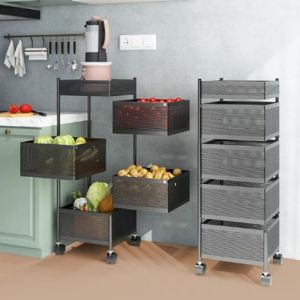 Five Tier Rotating Kitchen Trolley