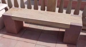 Straight Sandstone Garden Bench