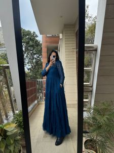 Designer Blue Full Length Gown