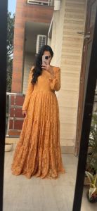 Trendy Yellow Western Gown