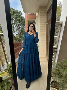 Designer Blue Full Length Gown