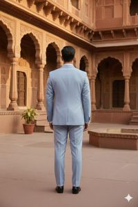 Mens Pastel Blue Tailored Formal Suit