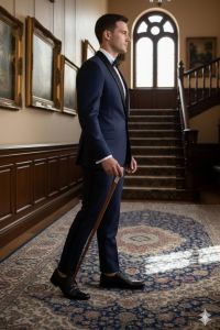 Mens Midnight Blue Two Piece Tuxedo Suit
