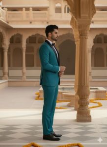 Mens Green Two Piece Formal Suit