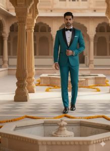 Mens Green Two Piece Formal Suit