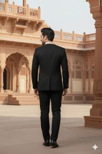 Mens Black Slim Fit Party Wear Blazer