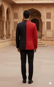 Mens Red Slim Fit Party Wear Blazer