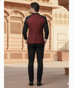 Mens Maroon Slim Fit Party Wear Blazer