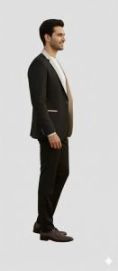 Mens Black Slim Fit Contrast Lapel Blazer