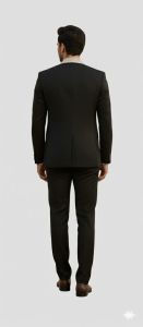 Mens Black Slim Fit Contrast Lapel Blazer