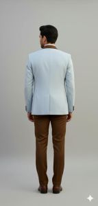 Mens Light Blue Slim Fit 3 Piece Wedding Tuxedo Suit