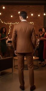 Mens Brown Slim Fit 3 Piece Wedding Tuxedo Suit