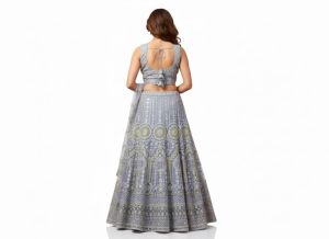 Ladies Lavender Embroidered Lehenga Choli Set