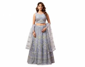 Ladies Lavender Embroidered Lehenga Choli Set