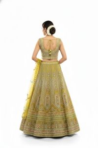 Ladies Yellow Embroidered Lehenga Choli Set