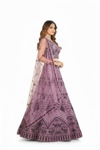 Ladies Lilac Embroidered Lehenga Choli Set