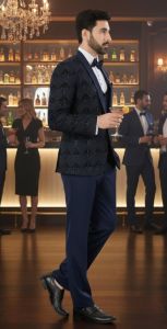Mens Black Sequin Slim Fit Tuxedo Suit