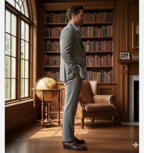 Mens Grey Heritage Slim Fit Suit