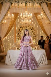 Ladies Lavender Heavy Embroidery Lehenga Choli Set