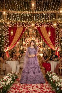 Ladies Lilac Embroidered Lehenga Choli Set