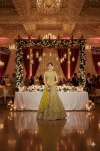 Ladies Yellow Embroidered Lehenga Choli Set