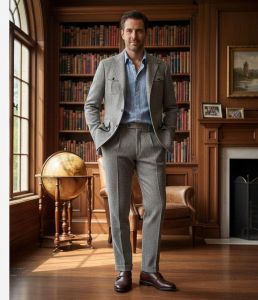 Mens Grey Heritage Slim Fit Suit