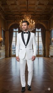Mens White Slim Fit Evening Tuxedo Suit