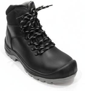 Smooth Black Leather High Ankle Safety SHOES-CH1050