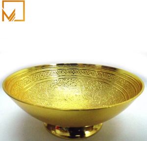 Ancient Art Golden Brass Decorative Bowl