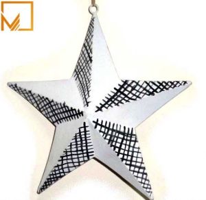 Christmas White Metal Hanging Decorative Star with Black Shadow