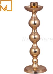 Elegant Brass Pillar Candle Holder