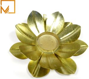 Flower Design Brass Tea Decorative Candle Holder