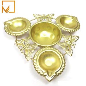 Golden Brass Butterfly Decorative Diya