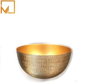 Textured Golden Finish Aluminium Bowl