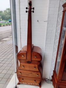 Wooden Guitar Shape Cabinet