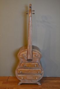 Wooden Guitar Shape Cabinet