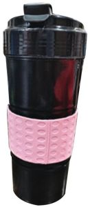 Black Pink Plastic Insulated Coffee Mug