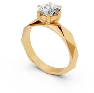 18K Gold Lyric Solitaire Ring