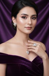 Heart Shape Artificial Gemstone Pendent Set