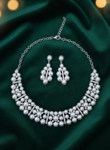 Pearl Kundan Choker Necklace Set