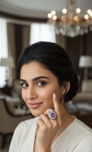 Rough Violet Stone Statement Ring