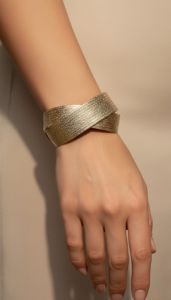 Silver Color Twisted Chunky Cuff Bracelet