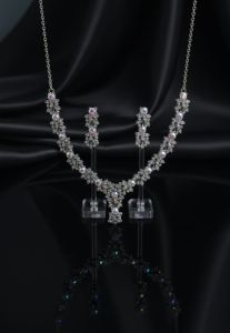 Silver Imitation Diamond Marquise Bridal Jewelery Set