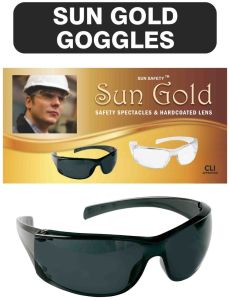 Black Sun Gold Safety Goggles