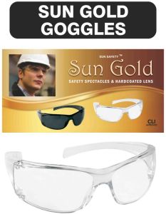 Black Sun Gold Safety Goggles