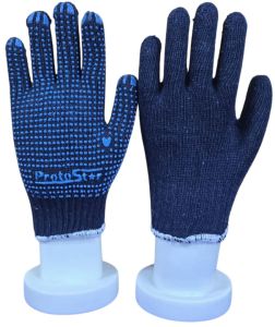 Protostar Blue PVC Dotted Hand Gloves