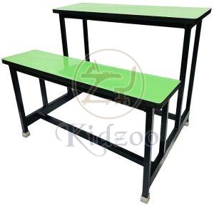 2 Seater Wooden School Desk without Backrest